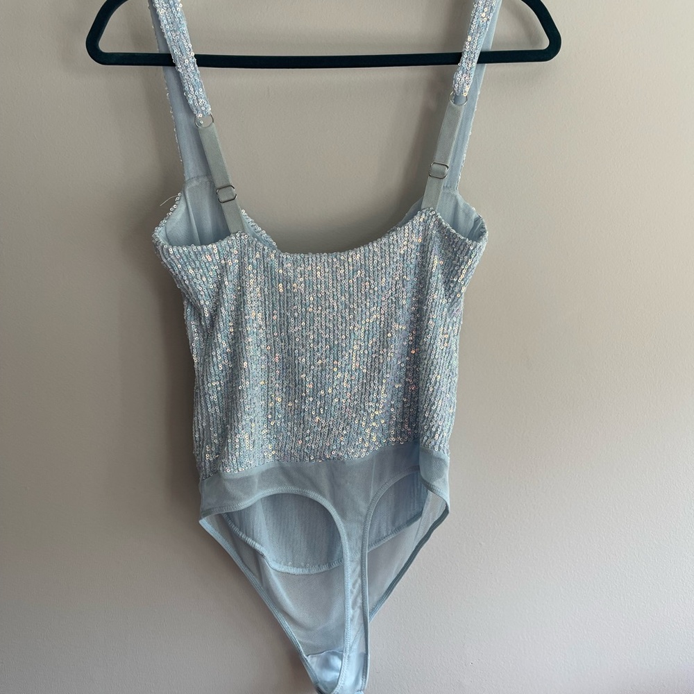 Light Blue Sparkle Bodysuit - Women - Picture 6 of 10